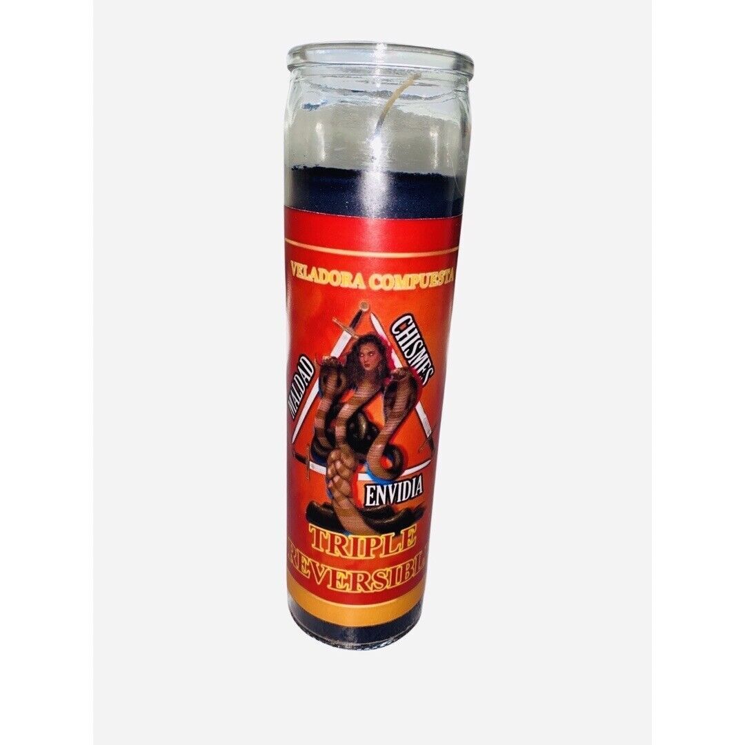 TRIPLE REVERSIBLE VELADORA / Triple Reversible Candle Contra Maldad, Chismes