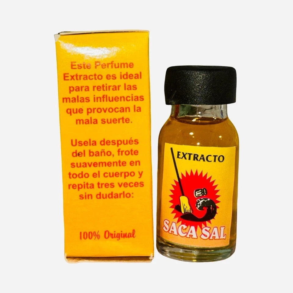 SACA SAL Perfume Extracto Para la Buena Suerte, Contra Negatividades Limpia