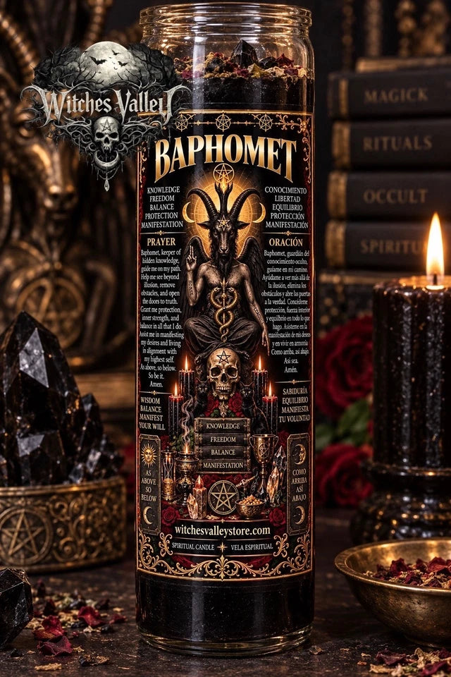 Baphomet Black Spiritual Candle – Knowledge, Freedom,Balance & Protection Ritual