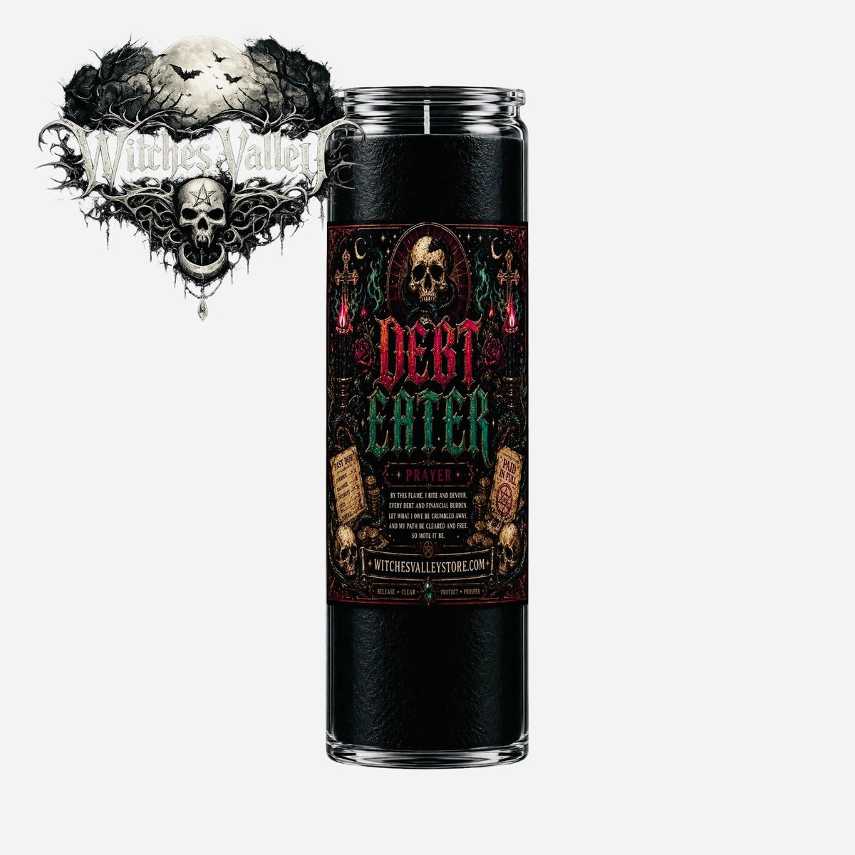 Debt Eater Black Ritual Candle | Financial Freedom Intention Candle Money Ritual