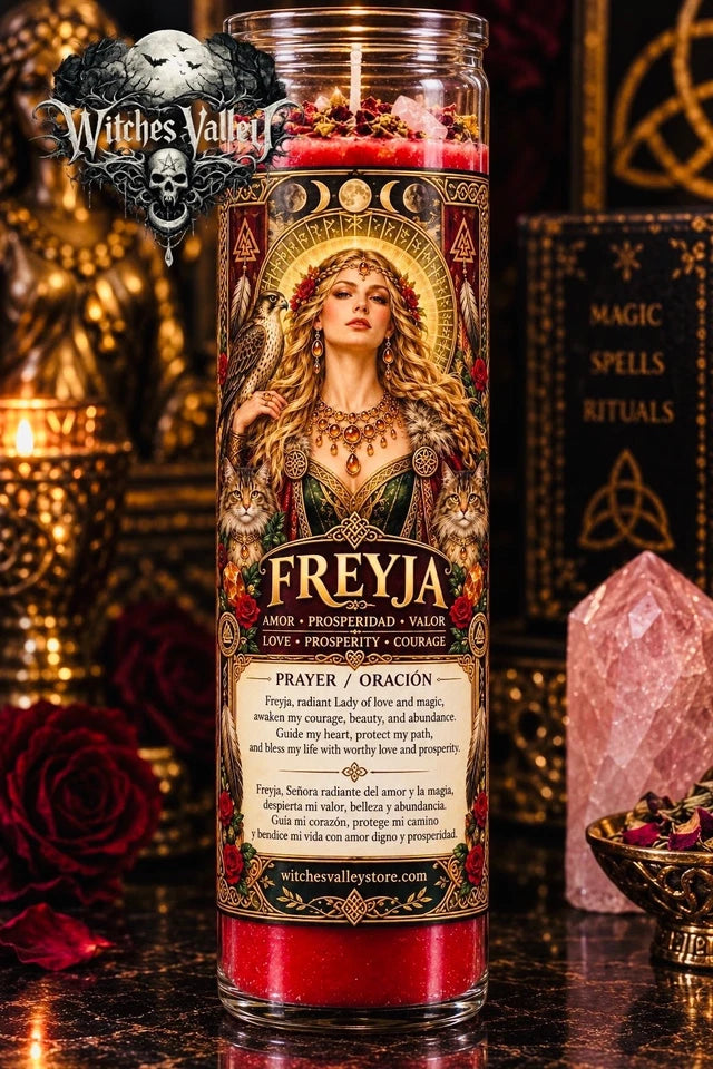 Freyja Candle – Love, Prosperity & Courage – Norse Goddess Spiritual Candle