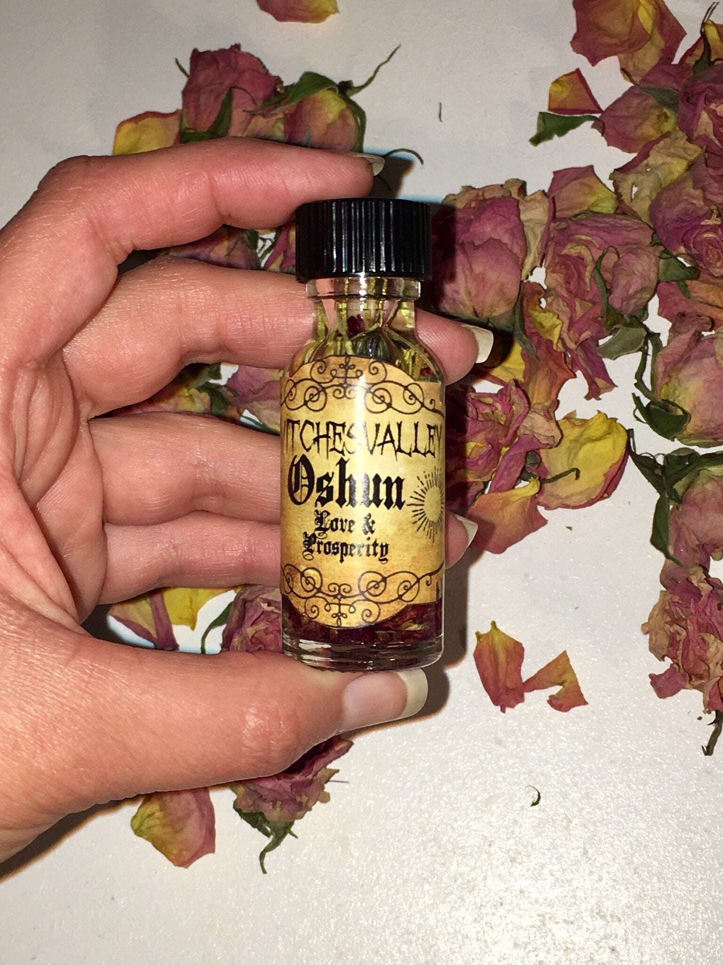 Conjured Goddess Oshun Spiritual Oil, Love, Prosperity, The Orishas, Diosa Oshun Aceite Esoterico Amor y Prosperidad
