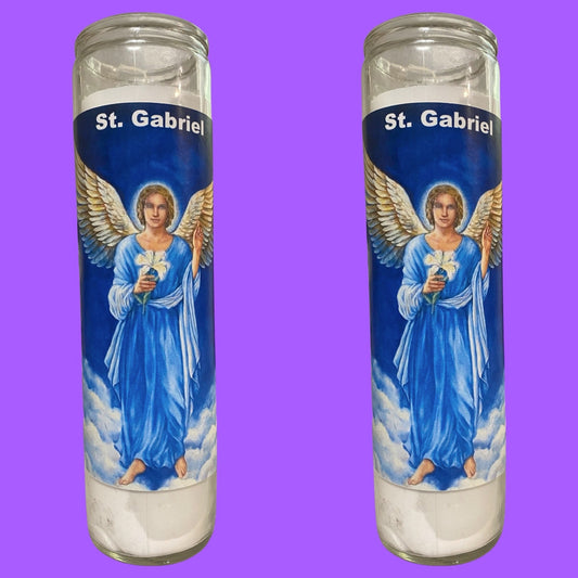 Set of 2x San Gabriel Arcangel Veladora, Saint Gabriel Archangel 7 Day Candle