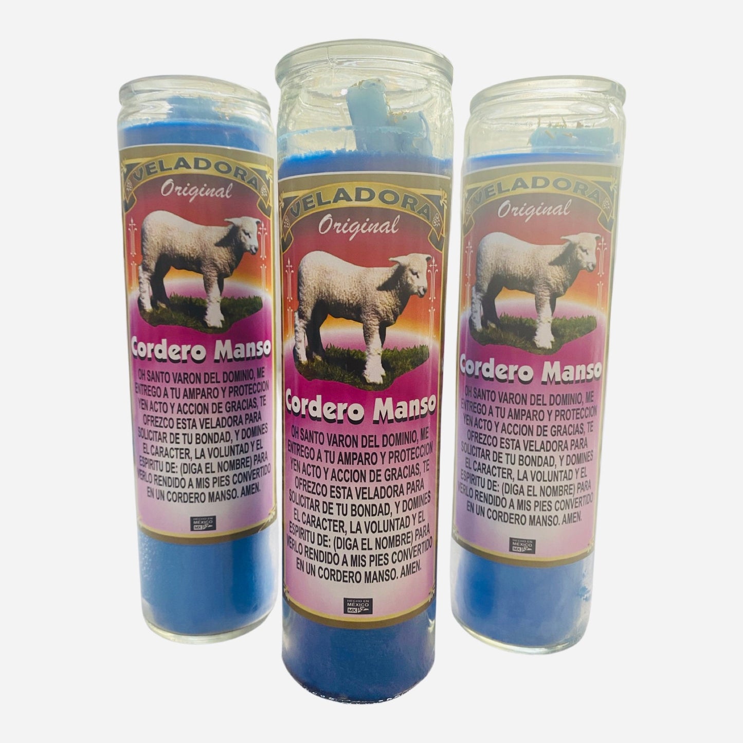 Cordero Manso Veladora, Gentle Lamb Fixed Candle, to Dominate, Para Dominar