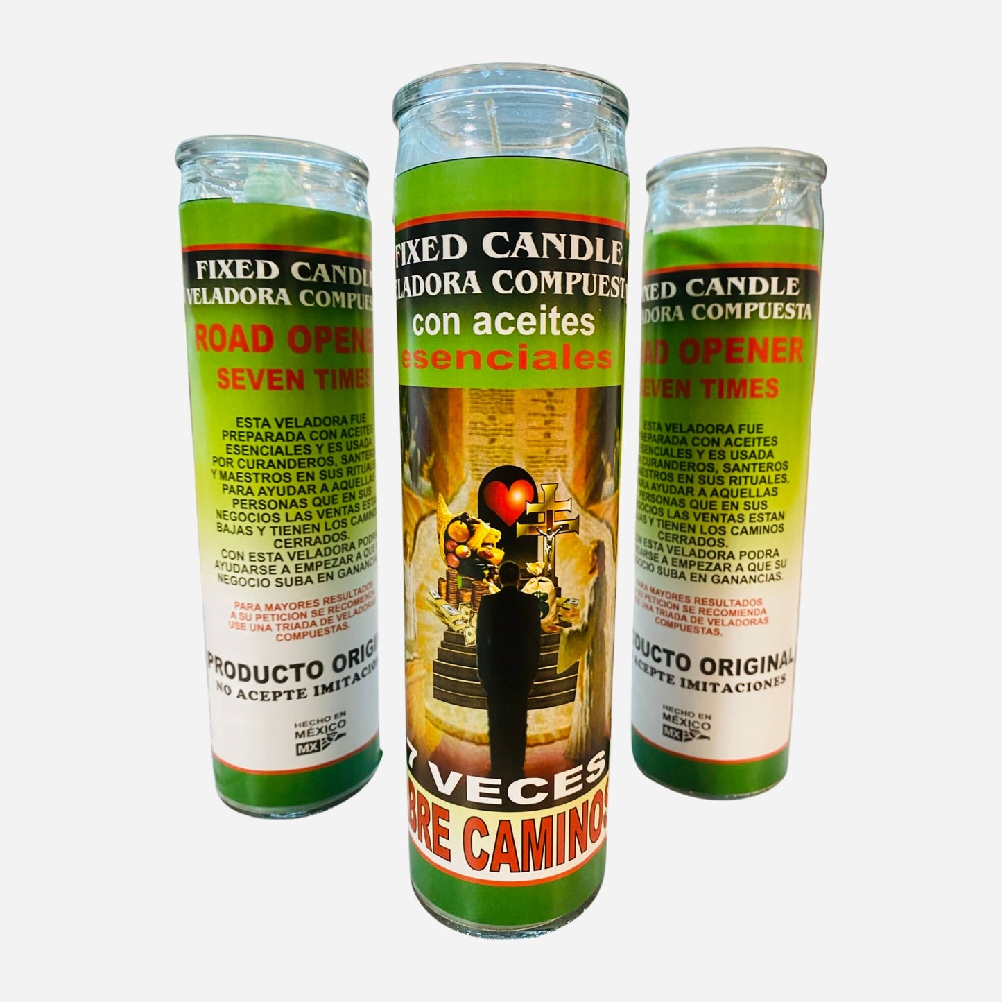 7 Veces Abre Camino Veladora Preparada, 7 Times Open Road Fixed Candle