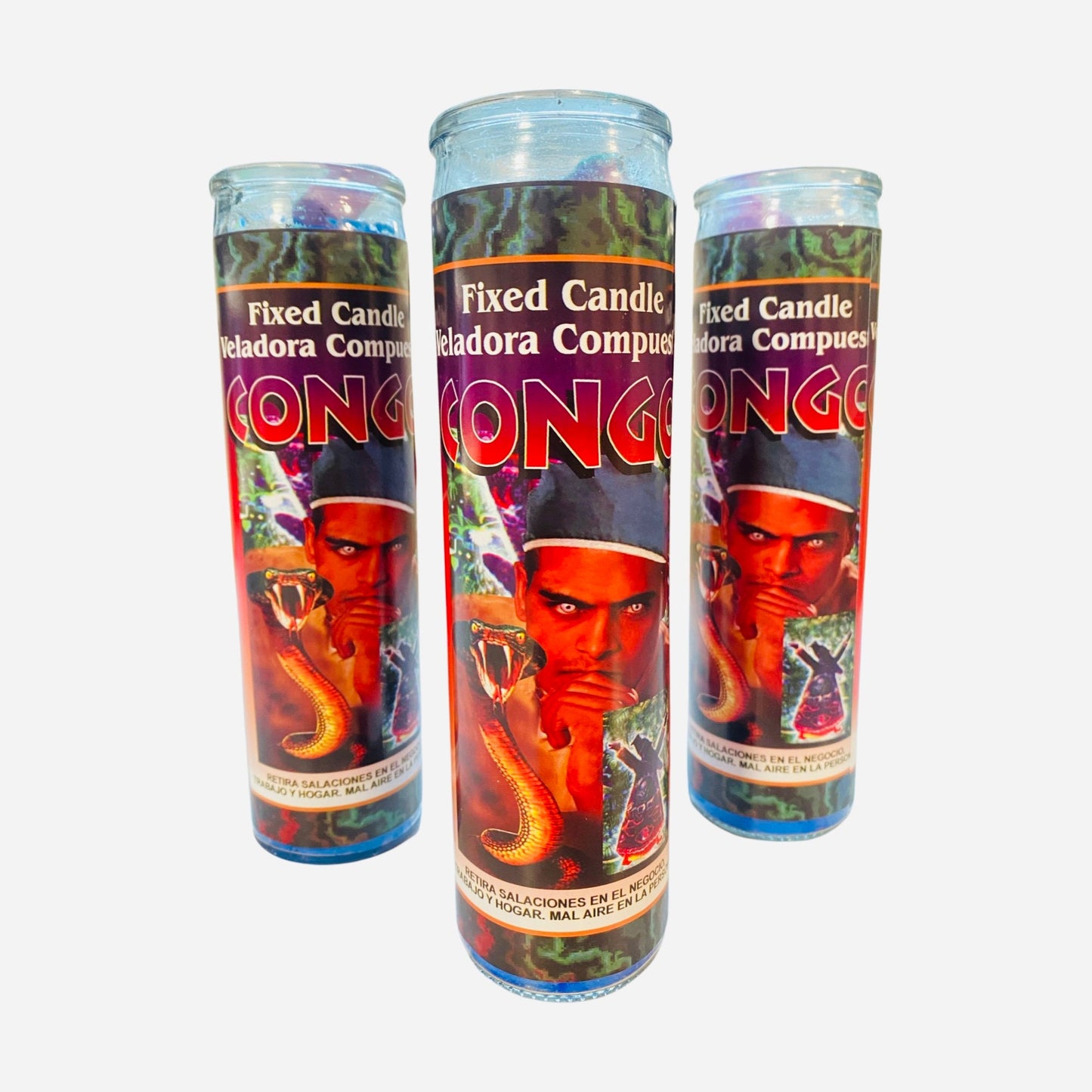 6x Set- Congo Veladora Para Limpias, Congo Candle Spiritual Cleansing. Limpia, Despojos y Curaciones