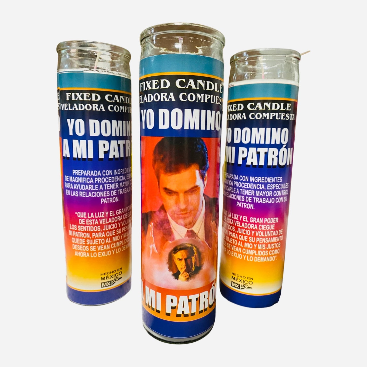 Yo Domino a mi Patron Veladora, I Dominate my Boss Fixed Candle.