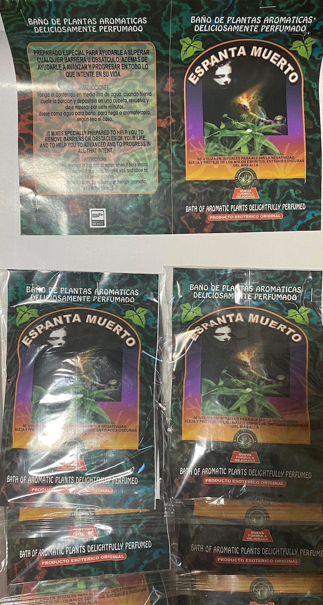 ESPANTA MUERTO Baño de Hierbas, GHOST Chaser Spiritual Cleansing Plant Bath, Limpias