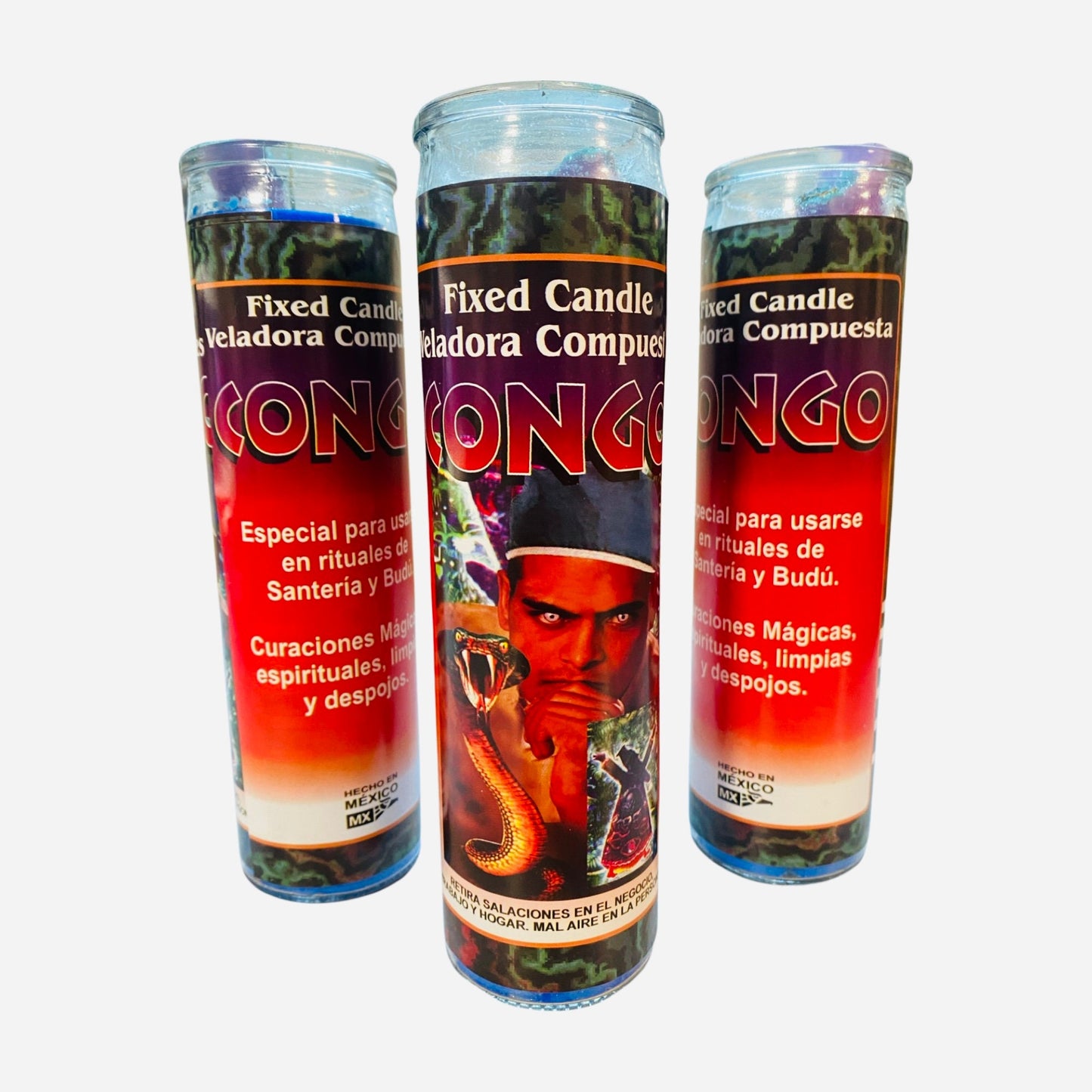 6x Set- Congo Veladora Para Limpias, Congo Candle Spiritual Cleansing. Limpia, Despojos y Curaciones