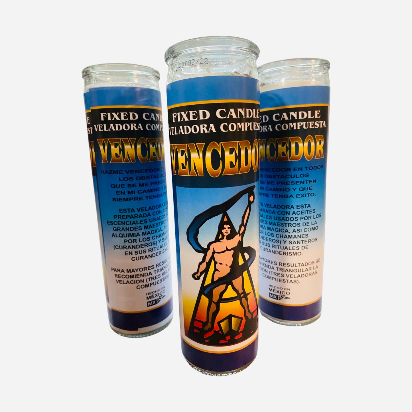 3x Set Vencedor Veladora, Winner Fixed Candle, Para vencer obstaculos, Block Buster