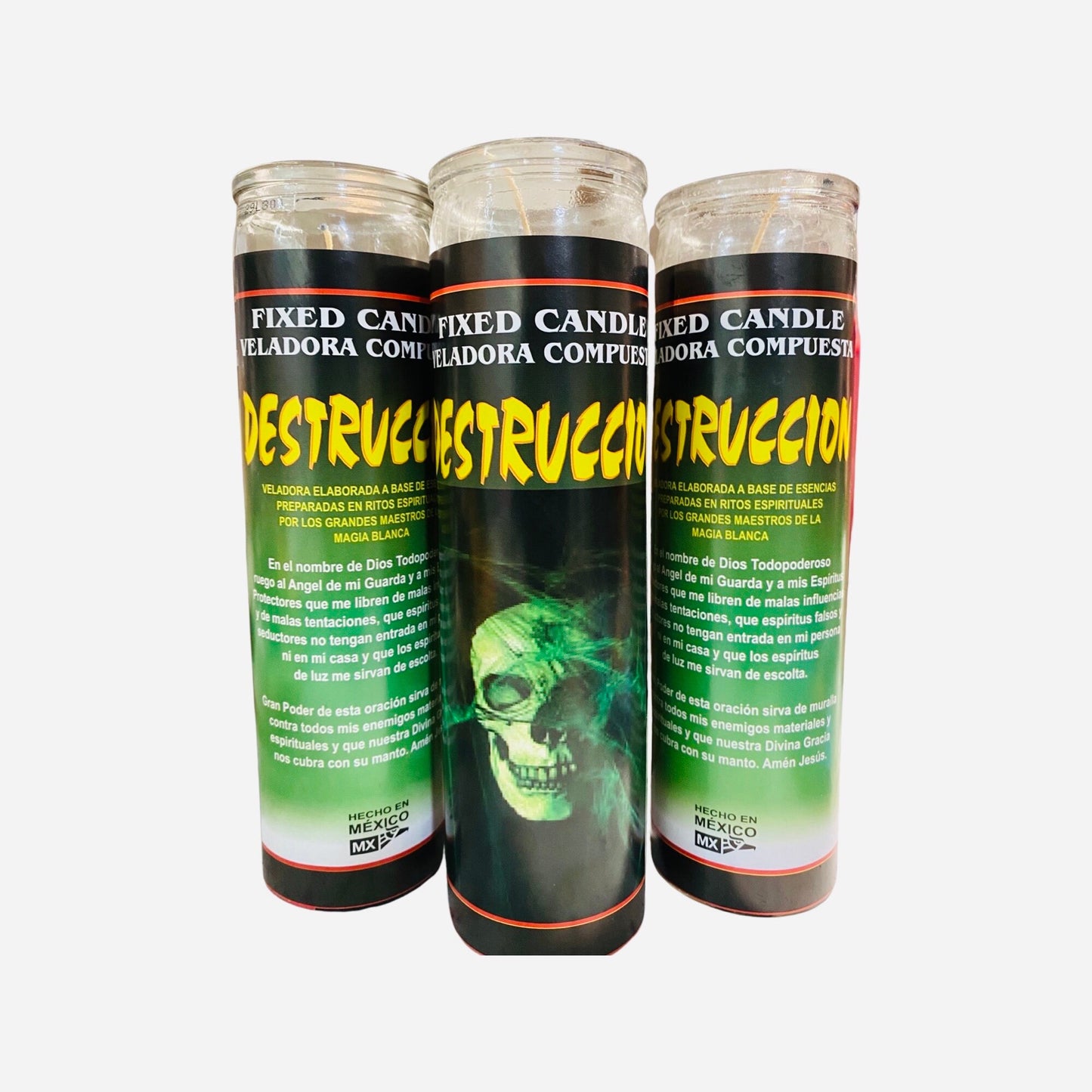 12x set- Veladora Negra DESTRUCCION - DESTROYER Fixed Candle, Protection from enemies and spirits