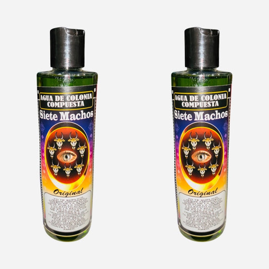 SIETE MACHOS - 7 MALES Agua de Colonia Compuesta Espiritual Buena Suerte Good Luck Spiritual Water Cologne
