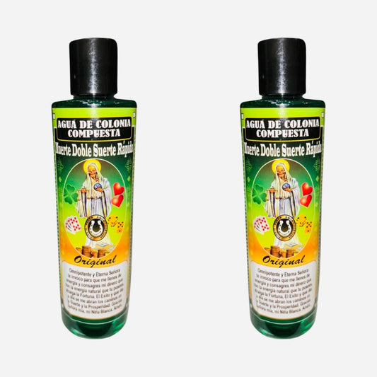 Santa Muerte Doble Suerte Rapida Agua de Colonia Compuesta Espiritual Para Limpias Abundancia Dinero, Money Drawing Spiritual Water Cologne