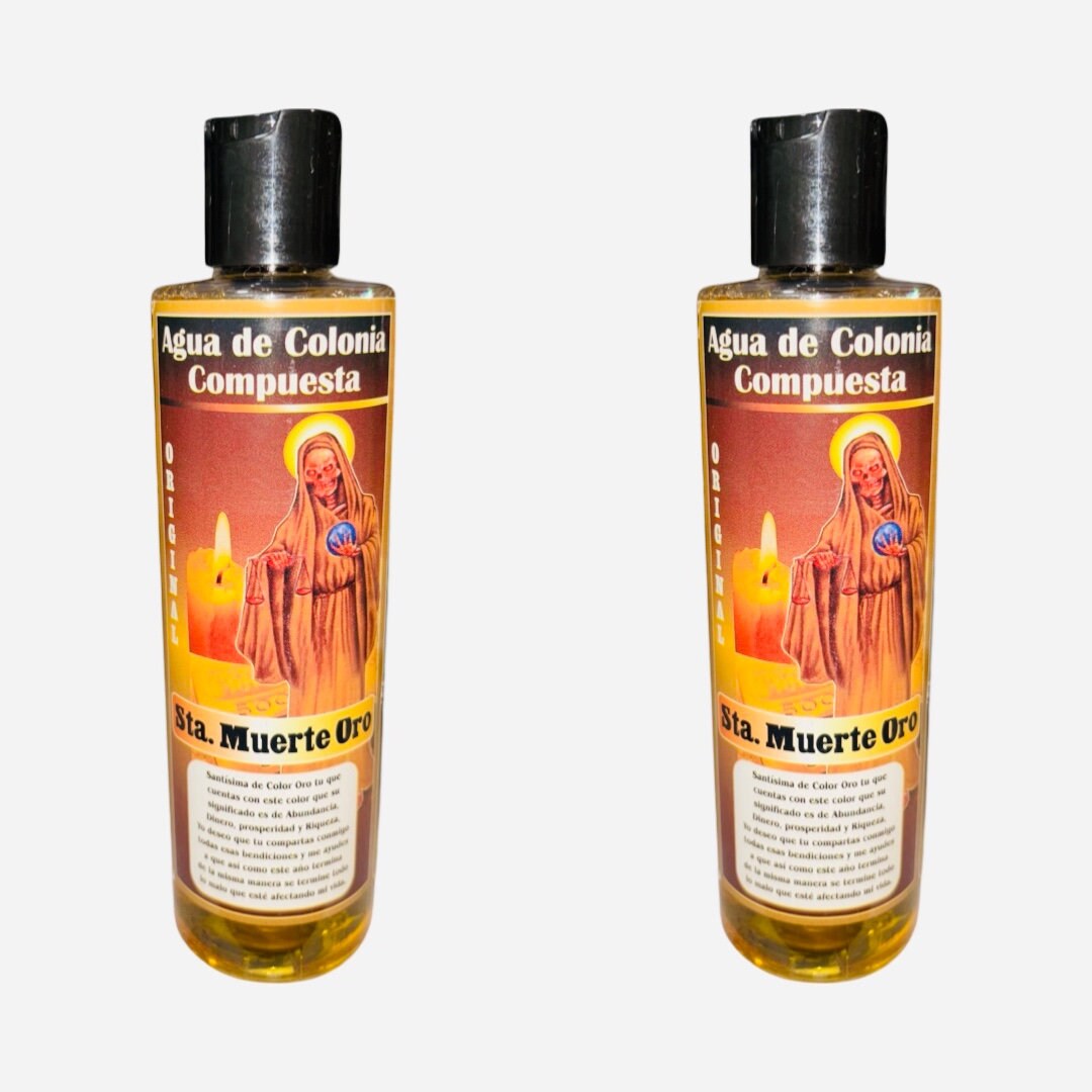 SANTA MUERTE ORO - Holy Death Gold Agua de Colonia Compuesta Espiritual Para Dinero Abundancia Prosperidad