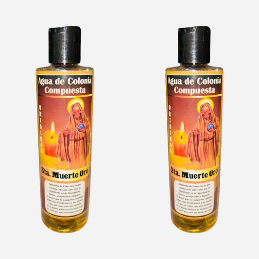 SANTA MUERTE ORO - Holy Death Gold Agua de Colonia Compuesta Espiritual Para Dinero Abundancia Prosperidad