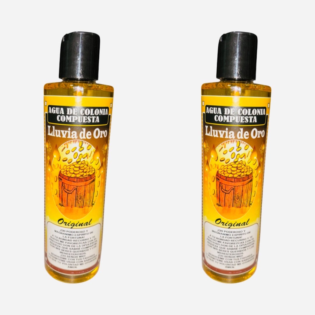 LLUVIA DE ORO - Gold Rain Agua de Colonia Compuesta Espiritual Para Dinero Abundancia Spiritual Water Cologne For Money Abundance