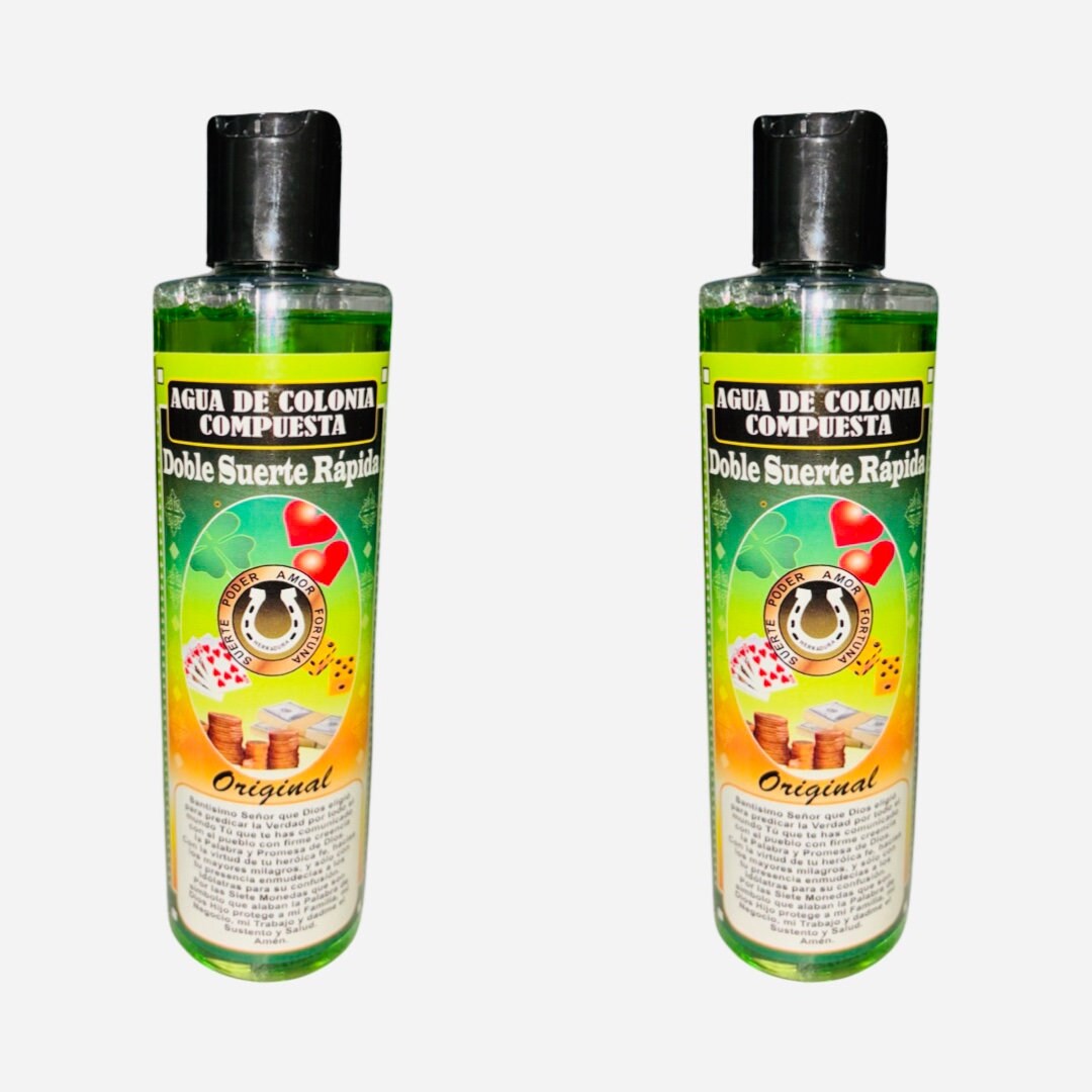 DOBLE SUERTE RAPIDA - Double Fast Luck Agua de Colonia Compuesta Espiritual - Spiritual Water Cologne Buena Suerte Abundancia