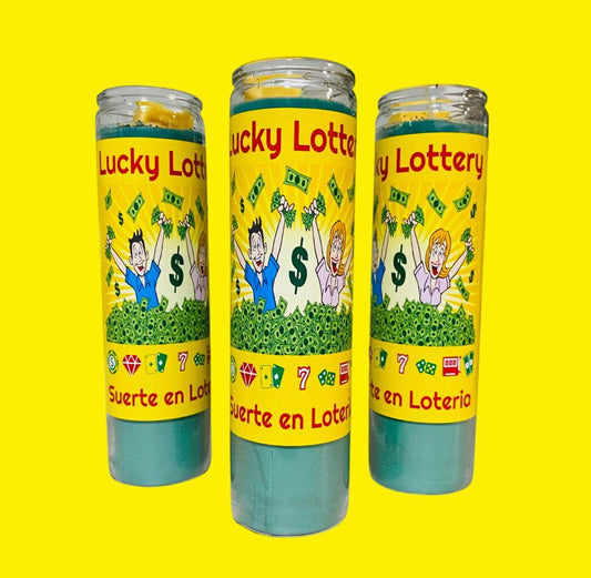 Lucky Lottery Green Candle, Loteria de la Suerte Veladora Verde, Money, Dinero
