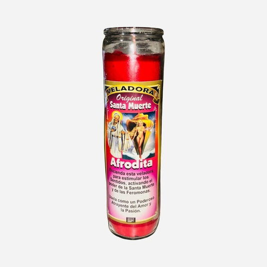 Santa Muerte Afrodita Veladora del Amor Atrayente del Ser Amado y Pasion.