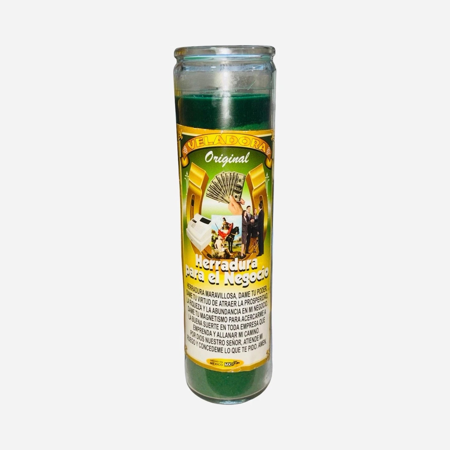 Herradura Para el Negocio Veladora Para Prosperidad, Abundancia y Llama Clientes