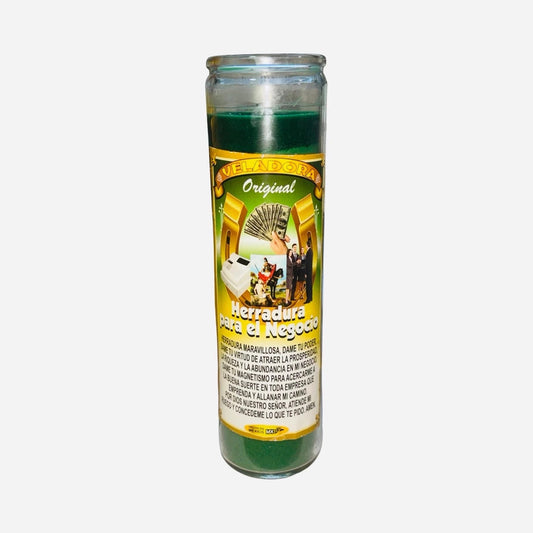Herradura Para el Negocio Veladora Para Prosperidad, Abundancia y Llama Clientes