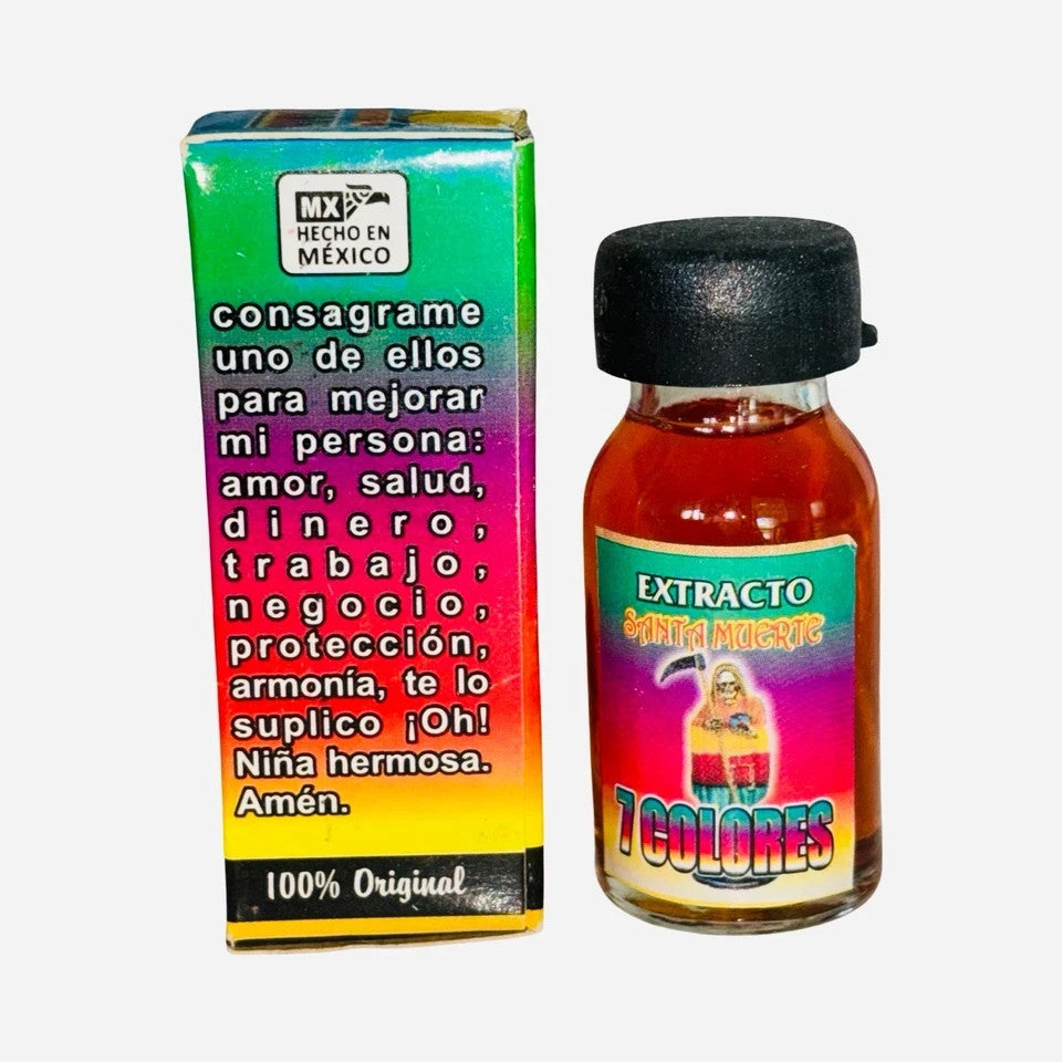 Santa Muerte 7 Colores Extracto con Feromonas Para Amor Salud Dinero Trabajo