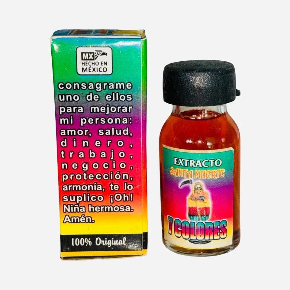 Santa Muerte 7 Colores Extracto con Feromonas Para Amor Salud Dinero Trabajo