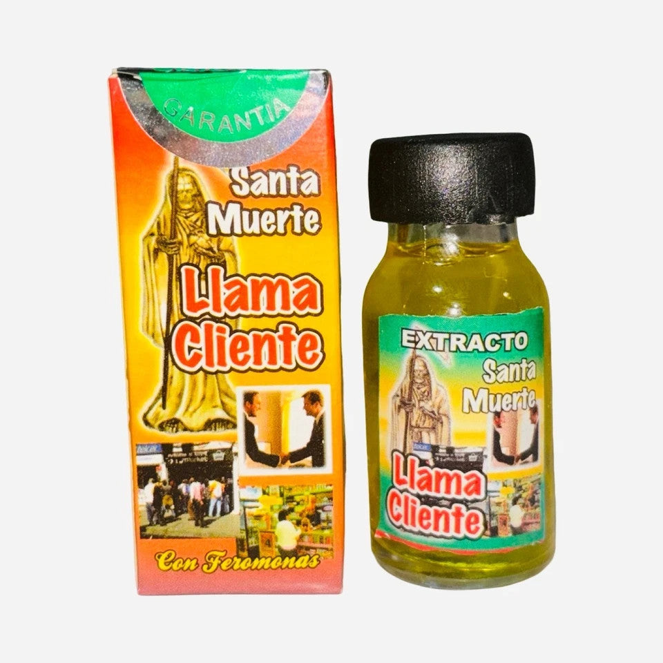 Santa Muerte Llama Clientes Perfume Extracto Para Buenas Ventas Levanta Negocio