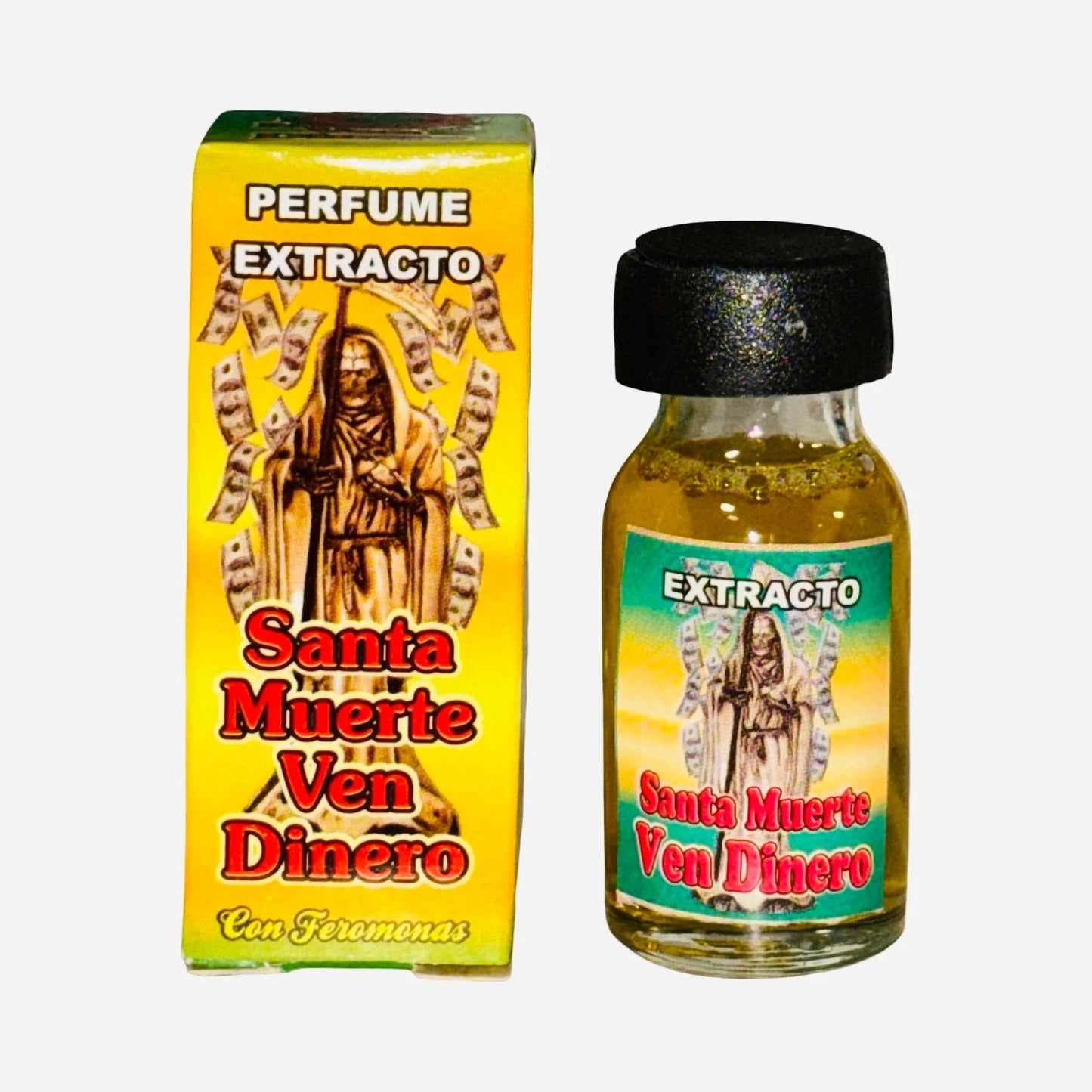 Santa Muerte Ven Dinero Perfume Extracto Para Dominar en los Negocios y Dinero