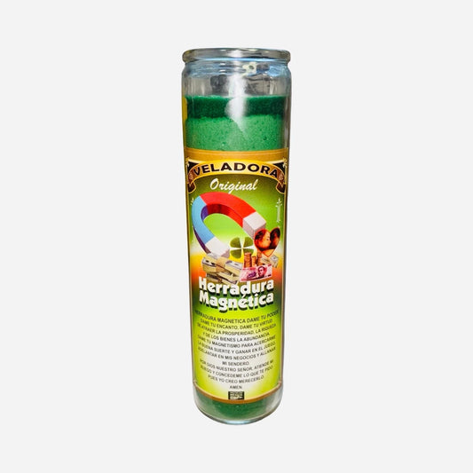 HERRADURA MAGNETICA Veladora Para la Abundancia Prosperidad, Ganar en Loteria