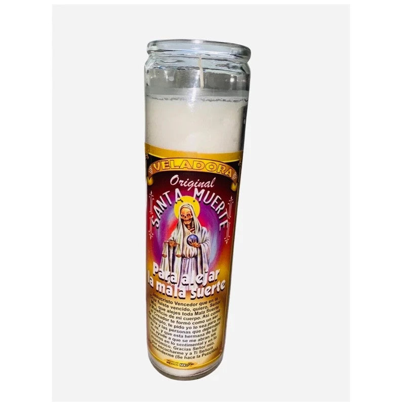SANTA MUERTE Para Alejar La Mala Suerte Veladora Corta Daños Quita Maldicion -