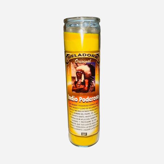 Indio Poderoso Veladora Esoterica Para Proteccion de Enemigos Limpia Mal de Ojo