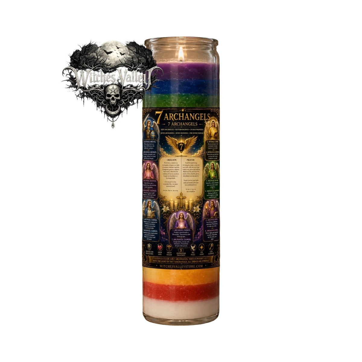 7 Archangels 7 Color Candle | 7 Arcangeles Veladora 7 Colores Prosperity Love