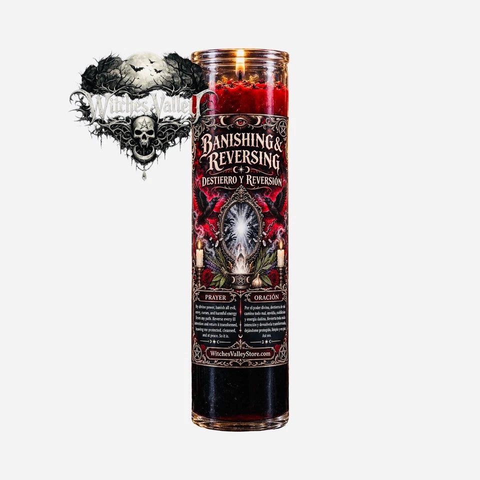 Banishing & Reversing Candle. Destierro y Reversion Veladora. Protection Cleanse
