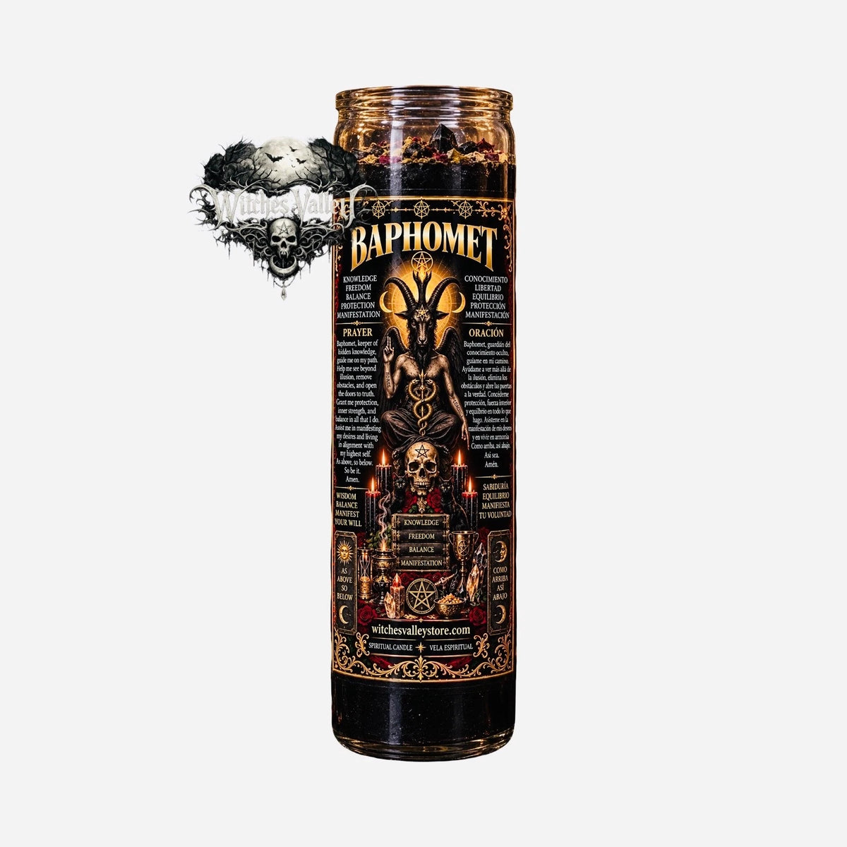 Baphomet Black Spiritual Candle – Knowledge, Freedom,Balance & Protection Ritual