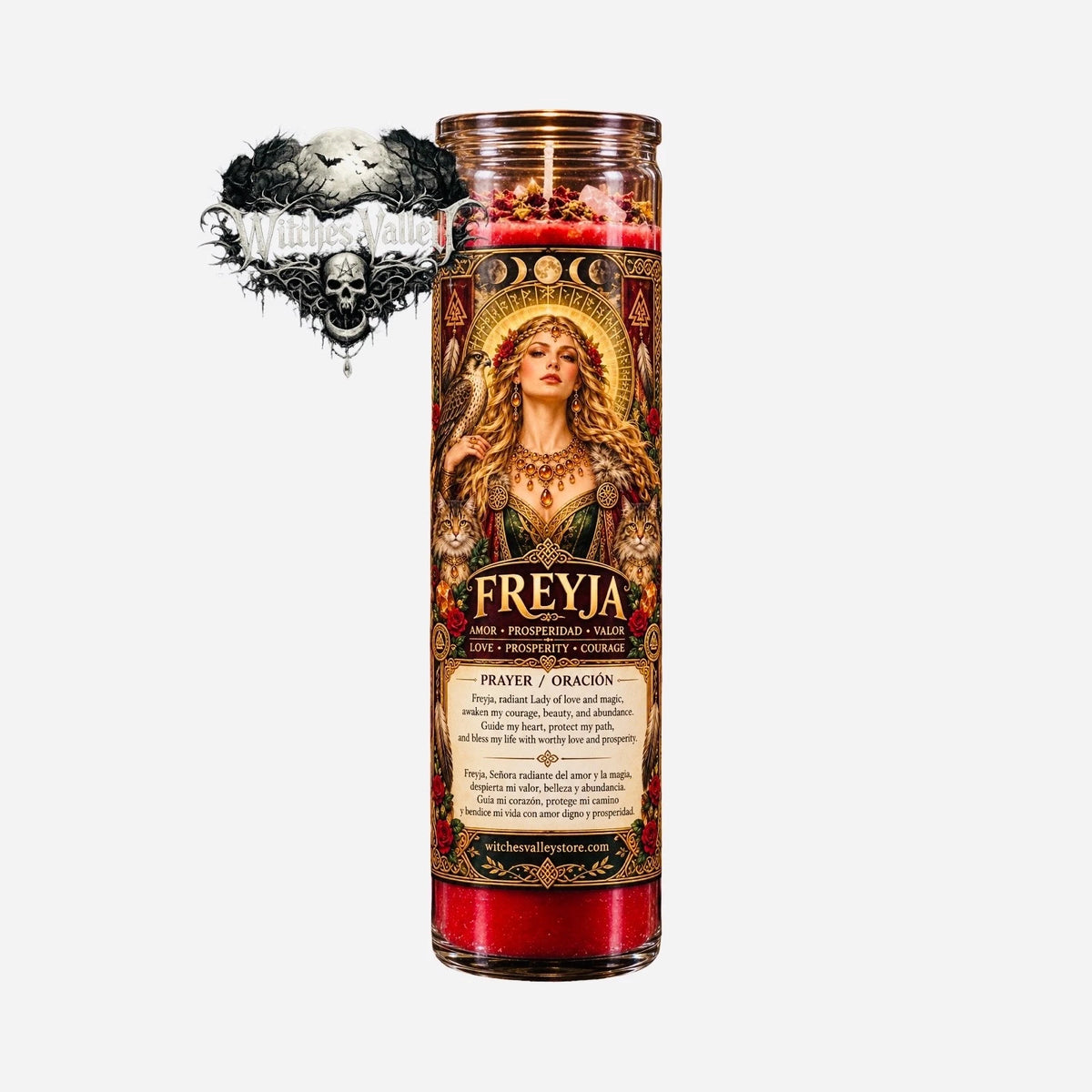 Freyja Candle – Love, Prosperity & Courage – Norse Goddess Spiritual Candle