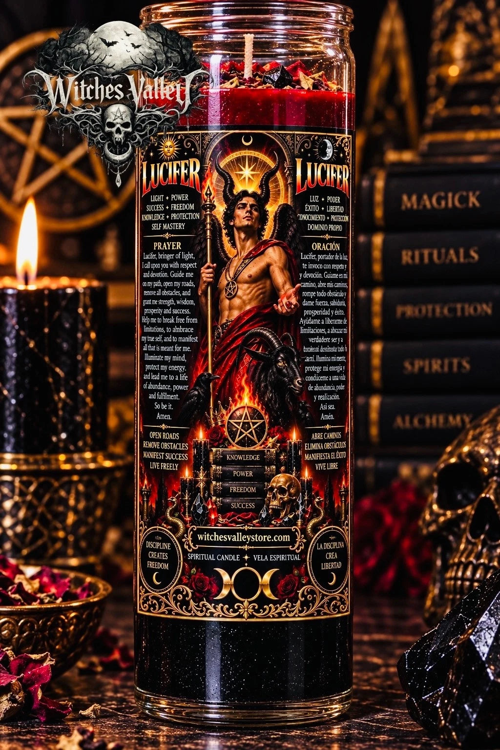 Lucifer Spiritual Candle – Light, Power, Success, Protection & Open Roads Ritual