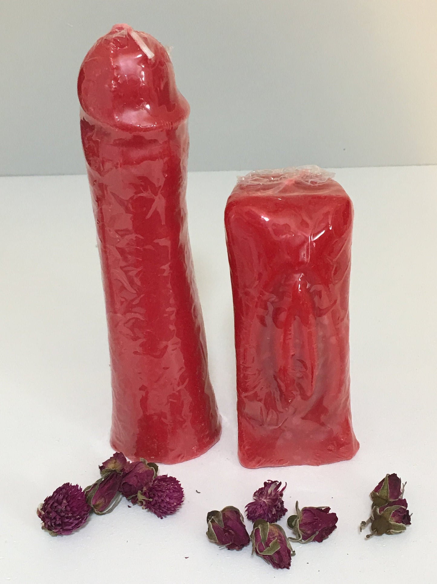 Sexual tie Candle Set Red Penis and Vagina Figure- Set de Velas Rojas para amarre sexual Pene y Vagina