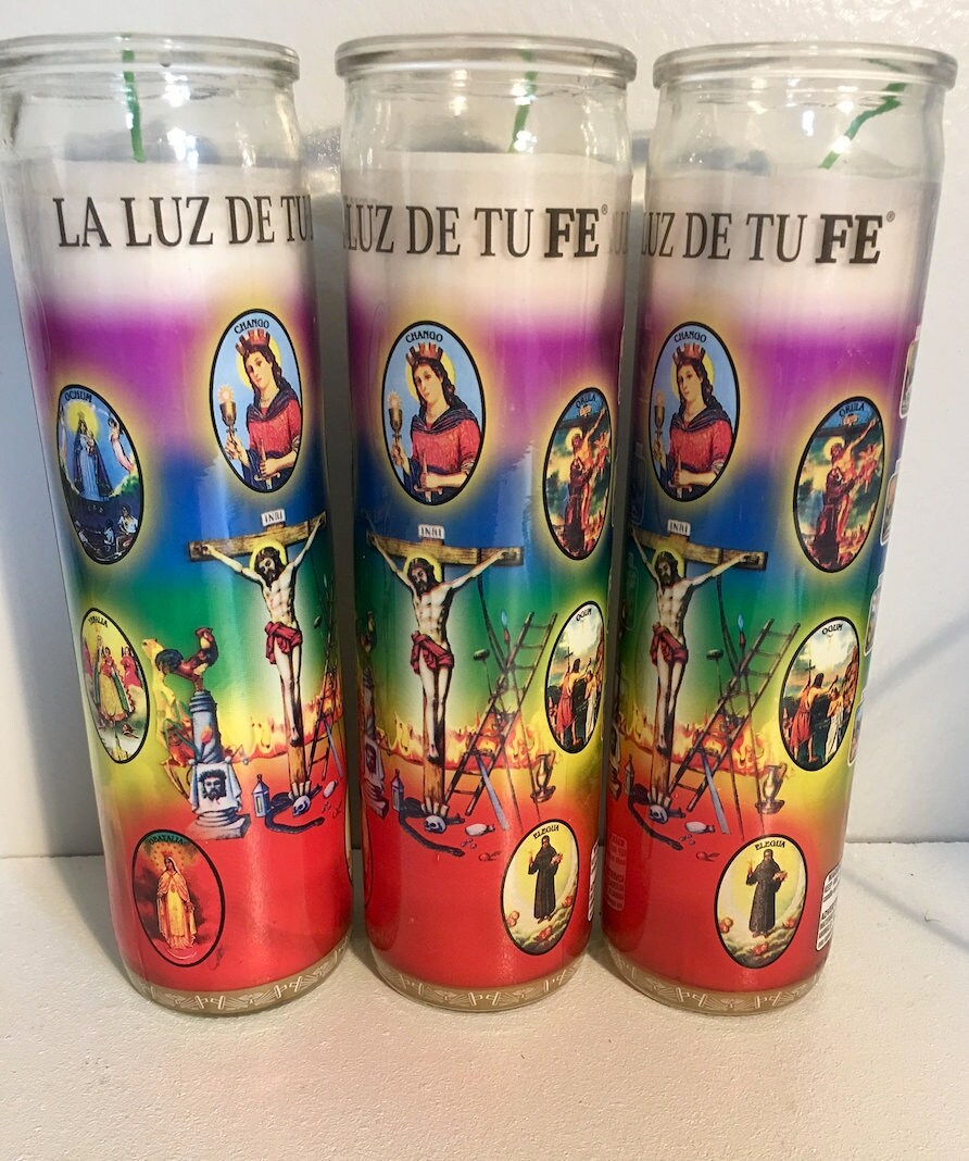 6x set 7 African Powers Candle, 7 Potencias Africanas Veladora Conjurada, Orishas