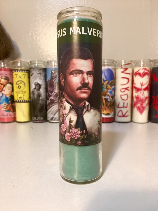 JESUS MALVERDE PROTECTION Candle,Fixed and Conjured, Proteccion Veladora, Preparada y Conjurada