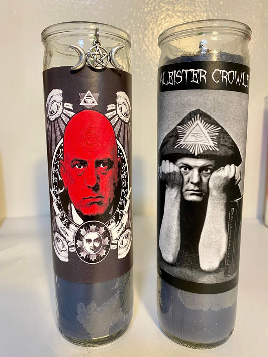 Aleister Crowley Black Candle, Dressed Altar Candle