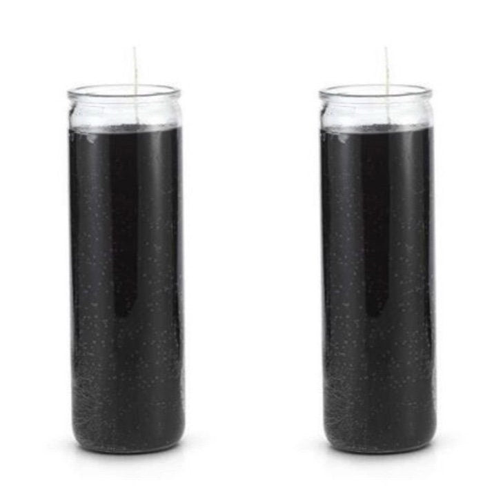 Black Ritual Candle Glass Jar - Veladora Negra Para Rituales