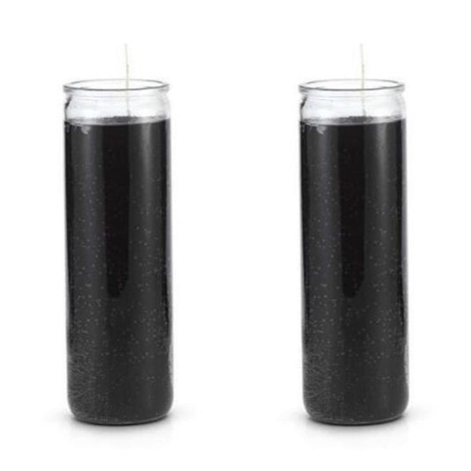 Black Ritual Candle Glass Jar - Veladora Negra Para Rituales