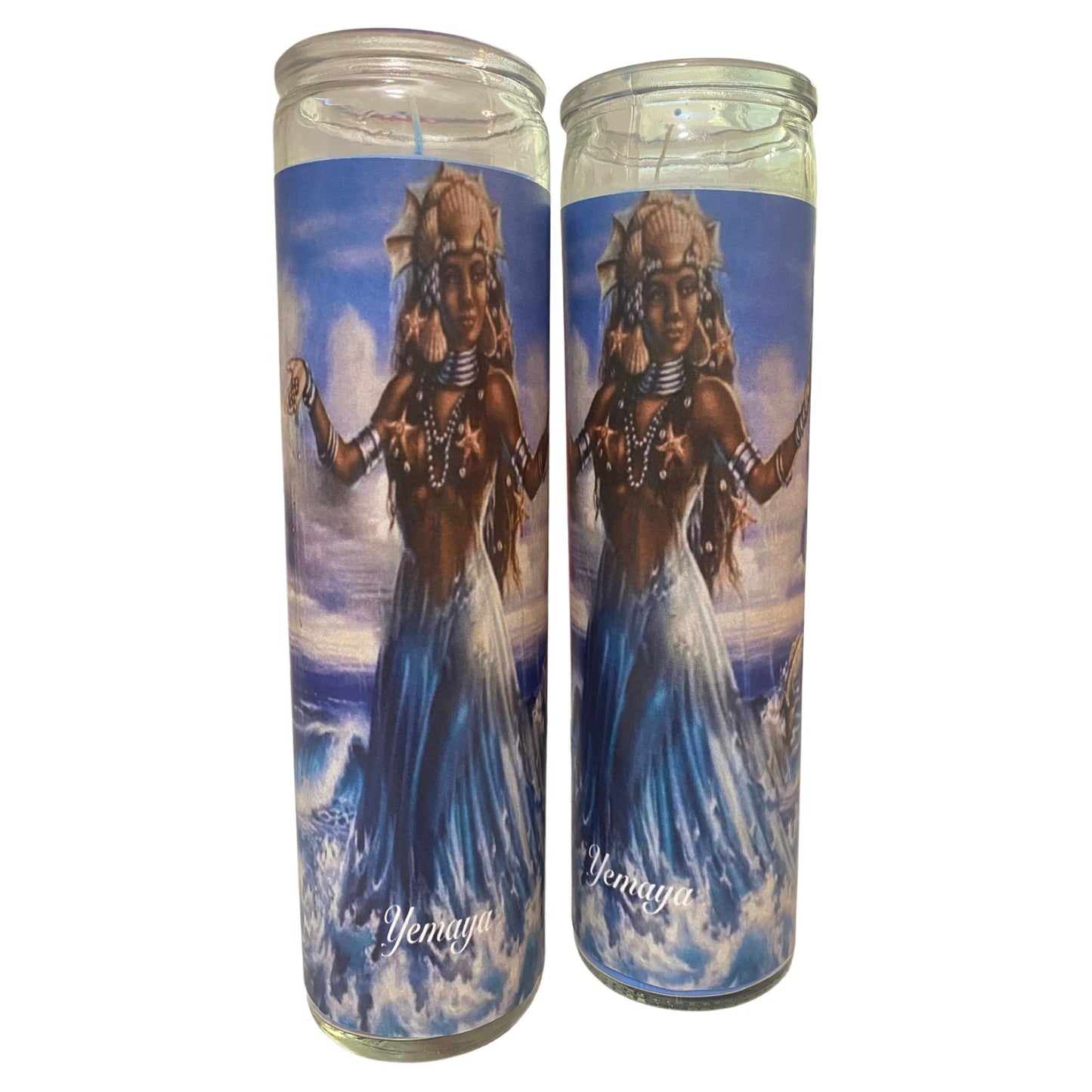 Yemaya Goddess of The Ocean Blue Candle + Yemaya Oil, Diosa del Oceano Veladora y Aceite, Yoruba, The Orishas