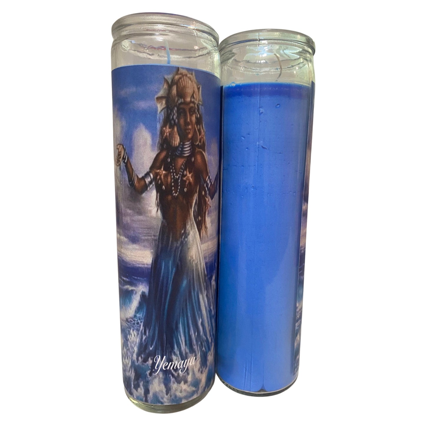 Yemaya Goddess of The Ocean Blue Candle + Yemaya Oil, Diosa del Oceano Veladora y Aceite, Yoruba, The Orishas