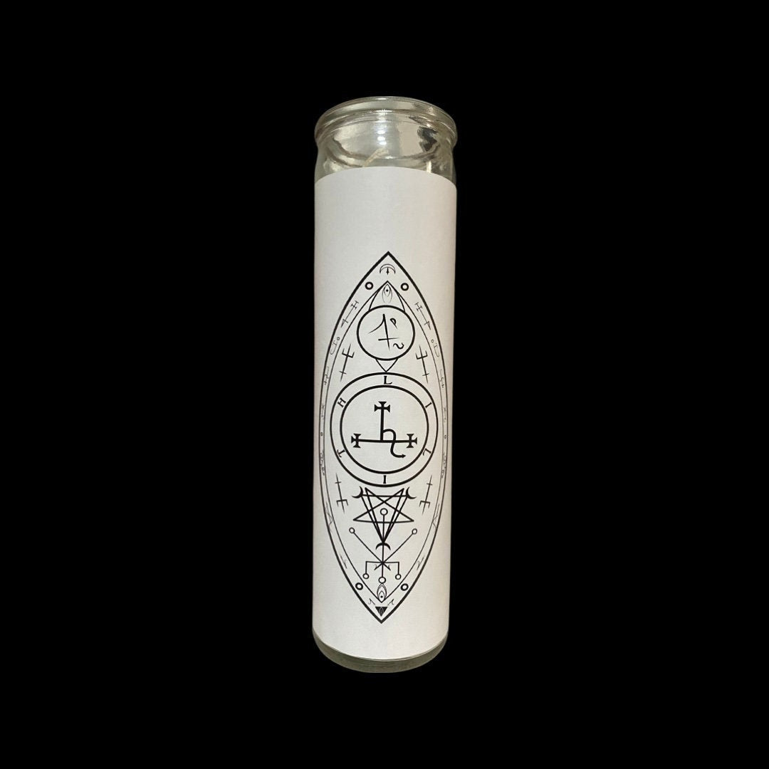 The Grand Seal of Lilith White Candle, Sigil of Lilith Devotional Ritual Candle. Lilith Ritual Oil