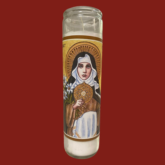 Saint Clare of Assisi White Candle, Santa Clara Veladora Blanca