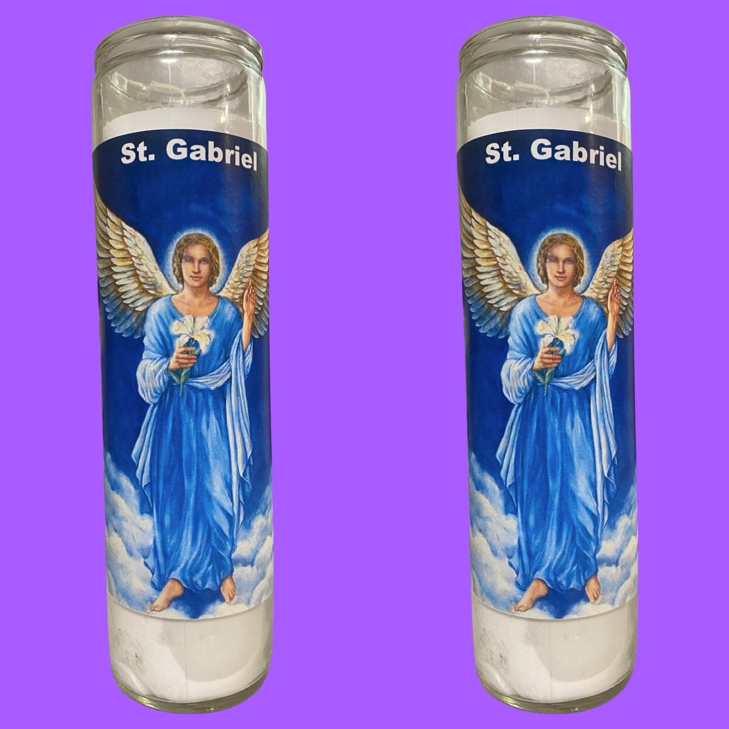 Set of 2x San Gabriel Arcangel Veladora, Saint Gabriel Archangel 7 Day Candle