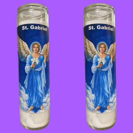 Set of 2x San Gabriel Arcangel Veladora, Saint Gabriel Archangel 7 Day Candle