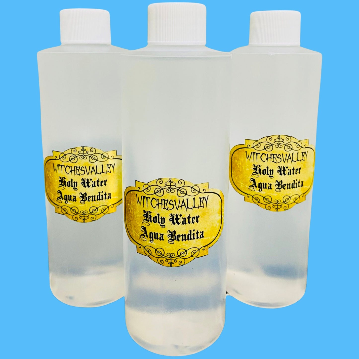 16 oz Holy Water plastic bottle blessing protection exorcism curio hex magic witchcraft healing saint cleansing - Agua Bendita para limpia